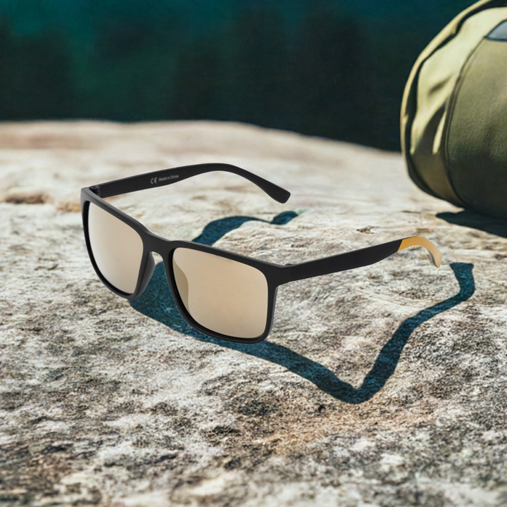 GOLDEN AVENGER - Men's/Unisex Classic Rectangle/Square Fashion Stylish Sunglasses with Mirror Lens - Harper and Harley